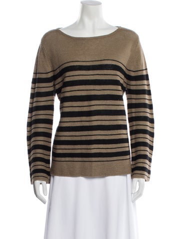 Pre-owned Mm By Max Mara Linen Striped Sweater In Multi