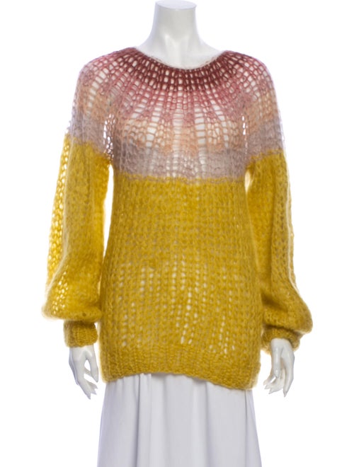 Maiami Mohair Striped Sweater Yellow