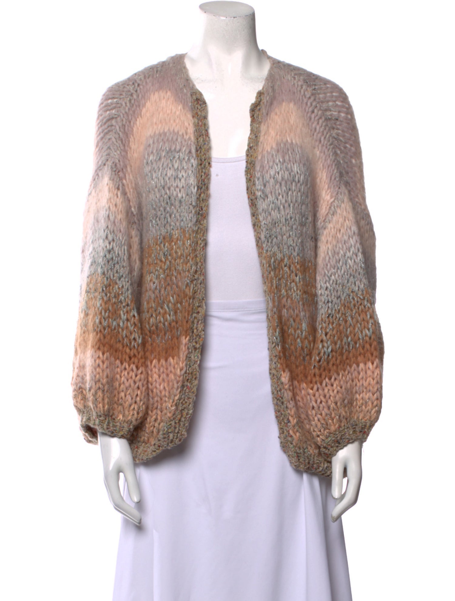 Maiami Striped Open Front Sweater