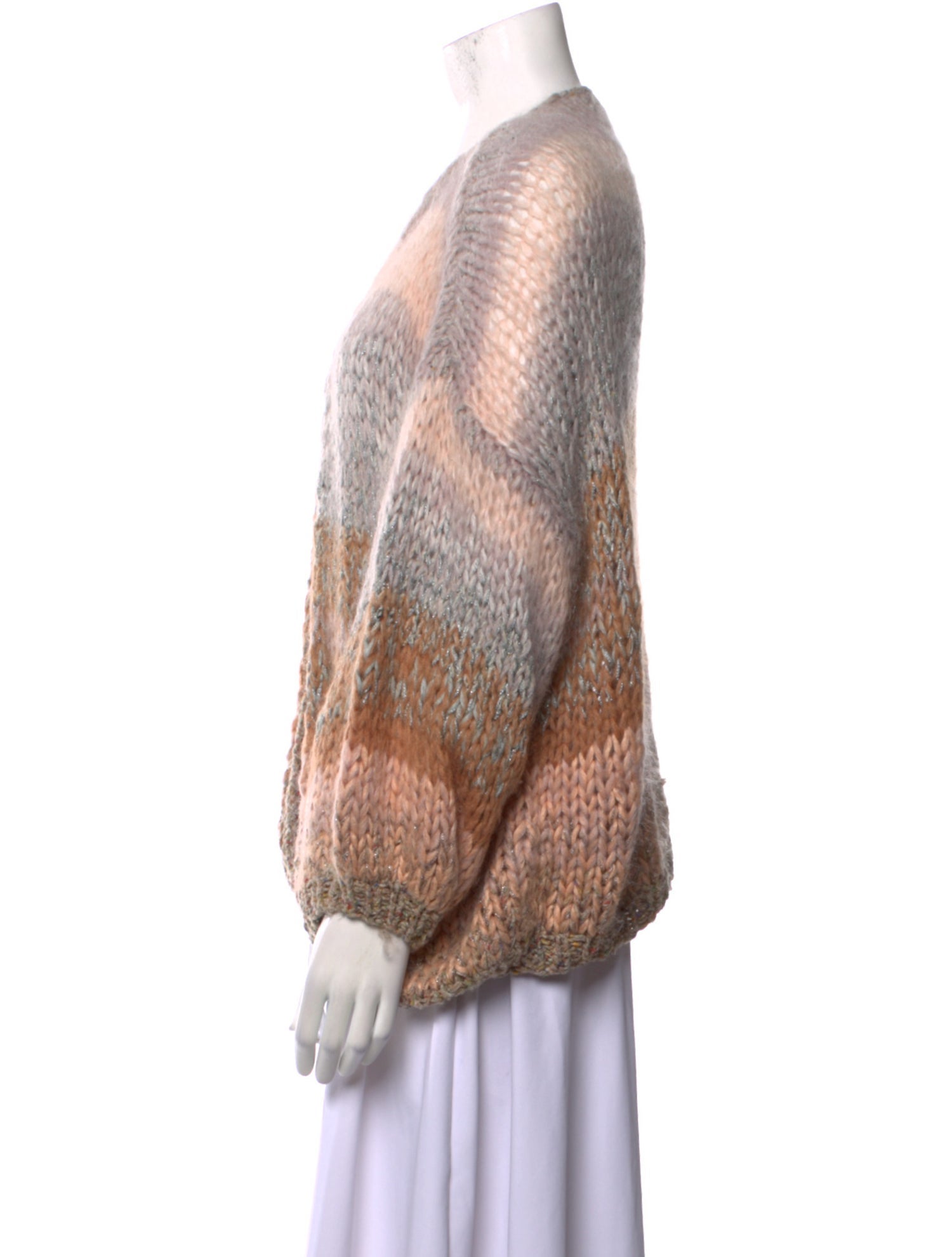 Maiami Striped Open Front Sweater