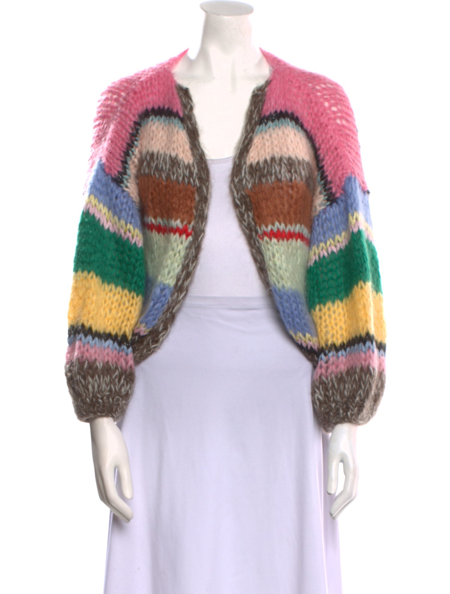 Maiami Striped Open Front Sweater