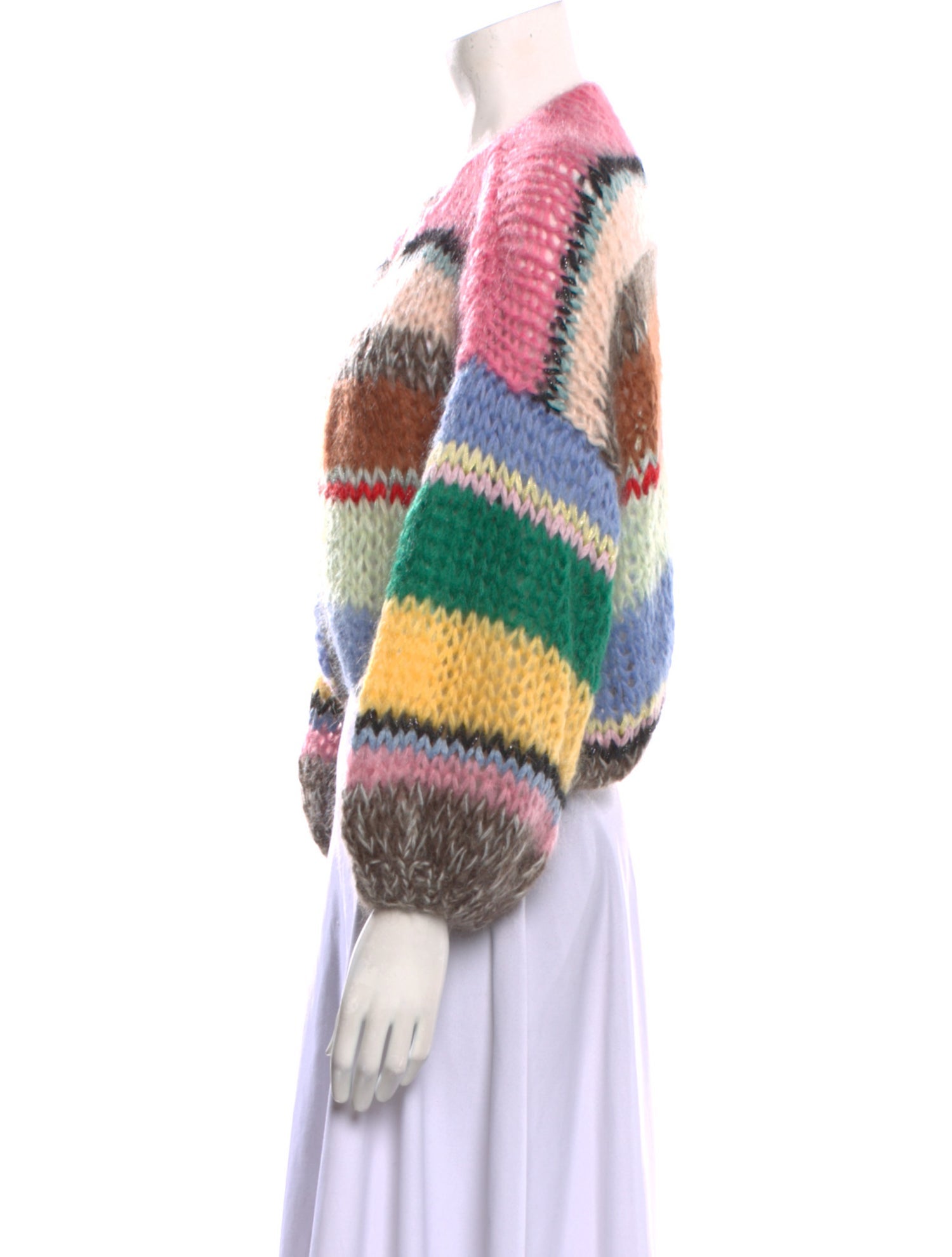 Maiami Striped Open Front Sweater