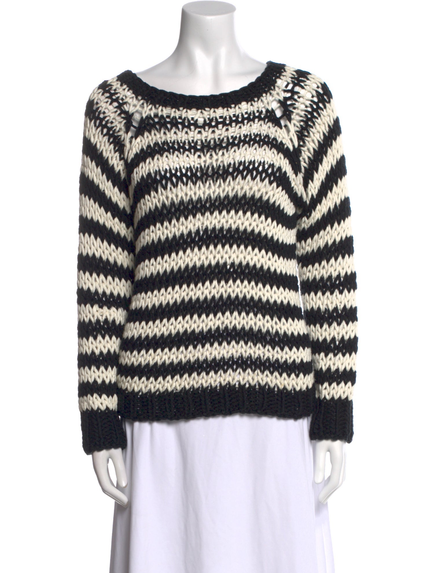 Maiami Striped Scoop Neck Sweater