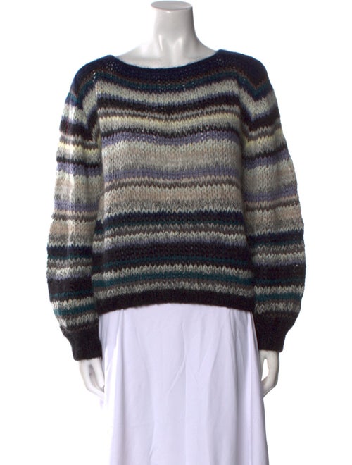 Maiami Striped Scoop Neck Sweater