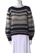 Maiami Striped Scoop Neck Sweater