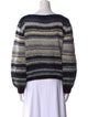 Maiami Striped Scoop Neck Sweater