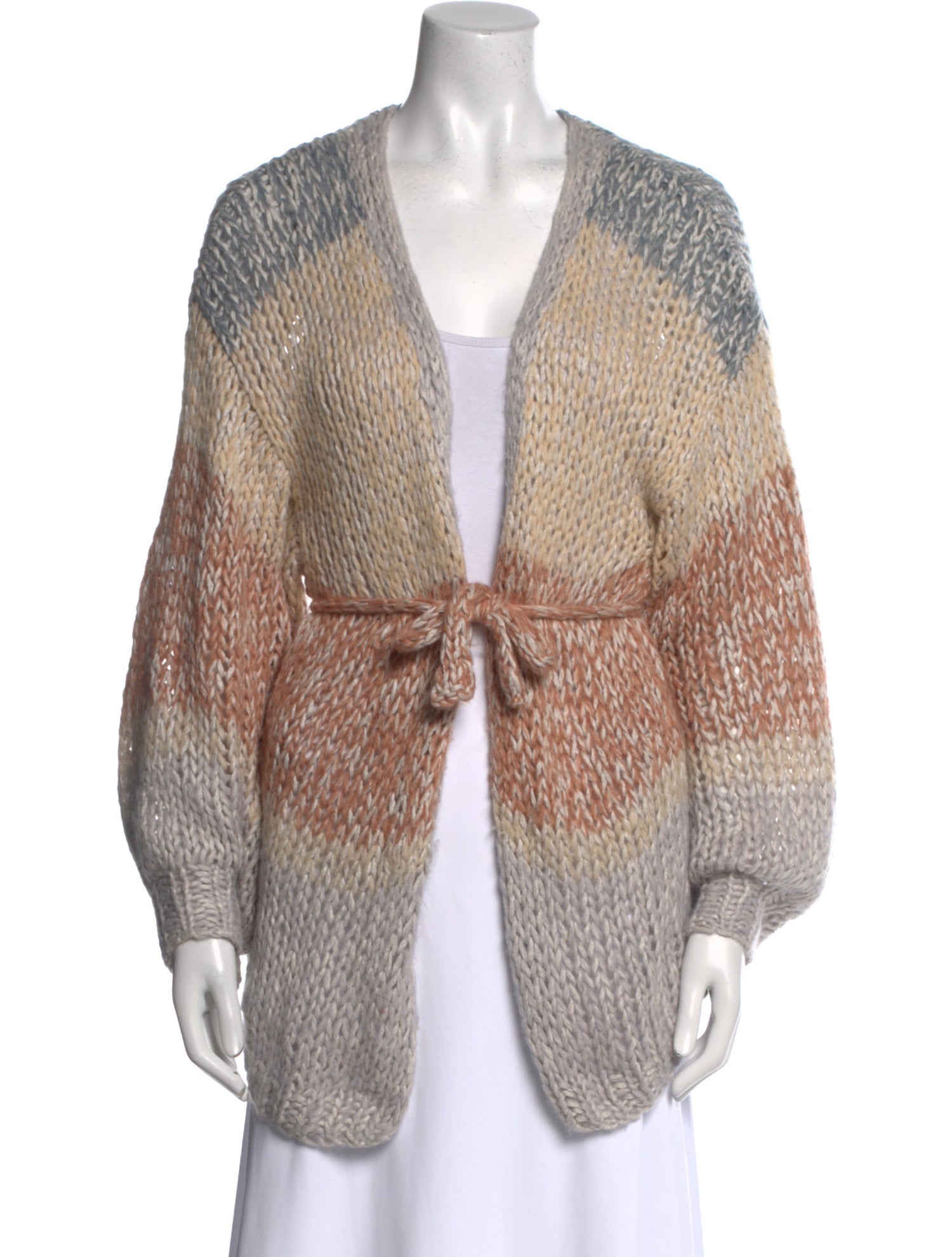 Maiami Colorblock Pattern V-Neck Sweater