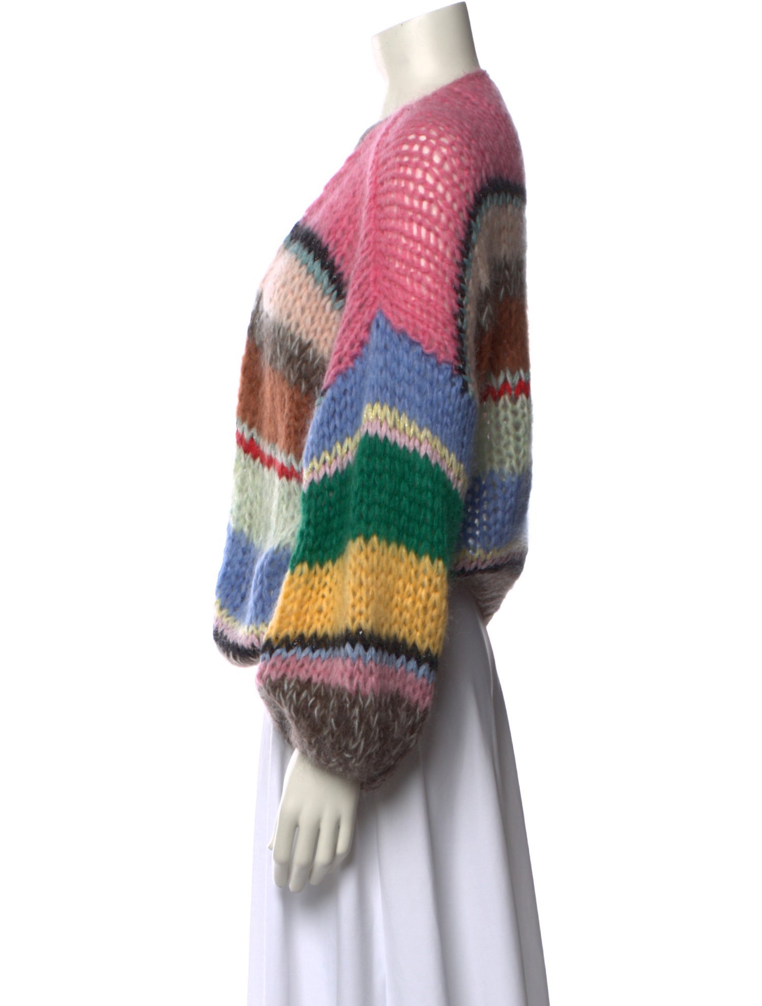 Maiami Striped Open Front Sweater