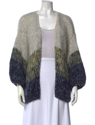 Pre-owned Maiami Alpaca Striped Sweater In Gray