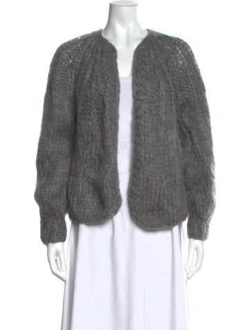 Pre-owned Maiami Mohair Open Front Sweater In Gray