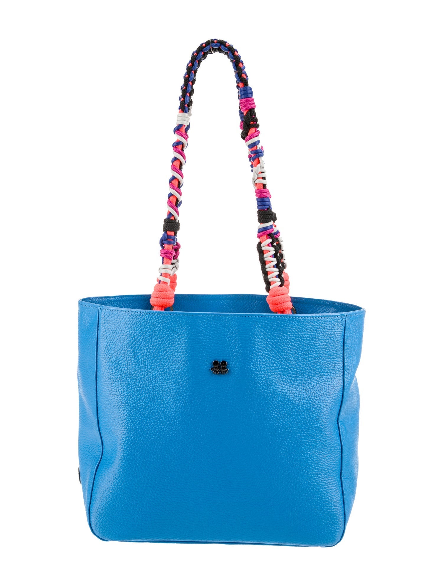 Min & Mon Fur and Leather Crossbody Bag - Blue Crossbody