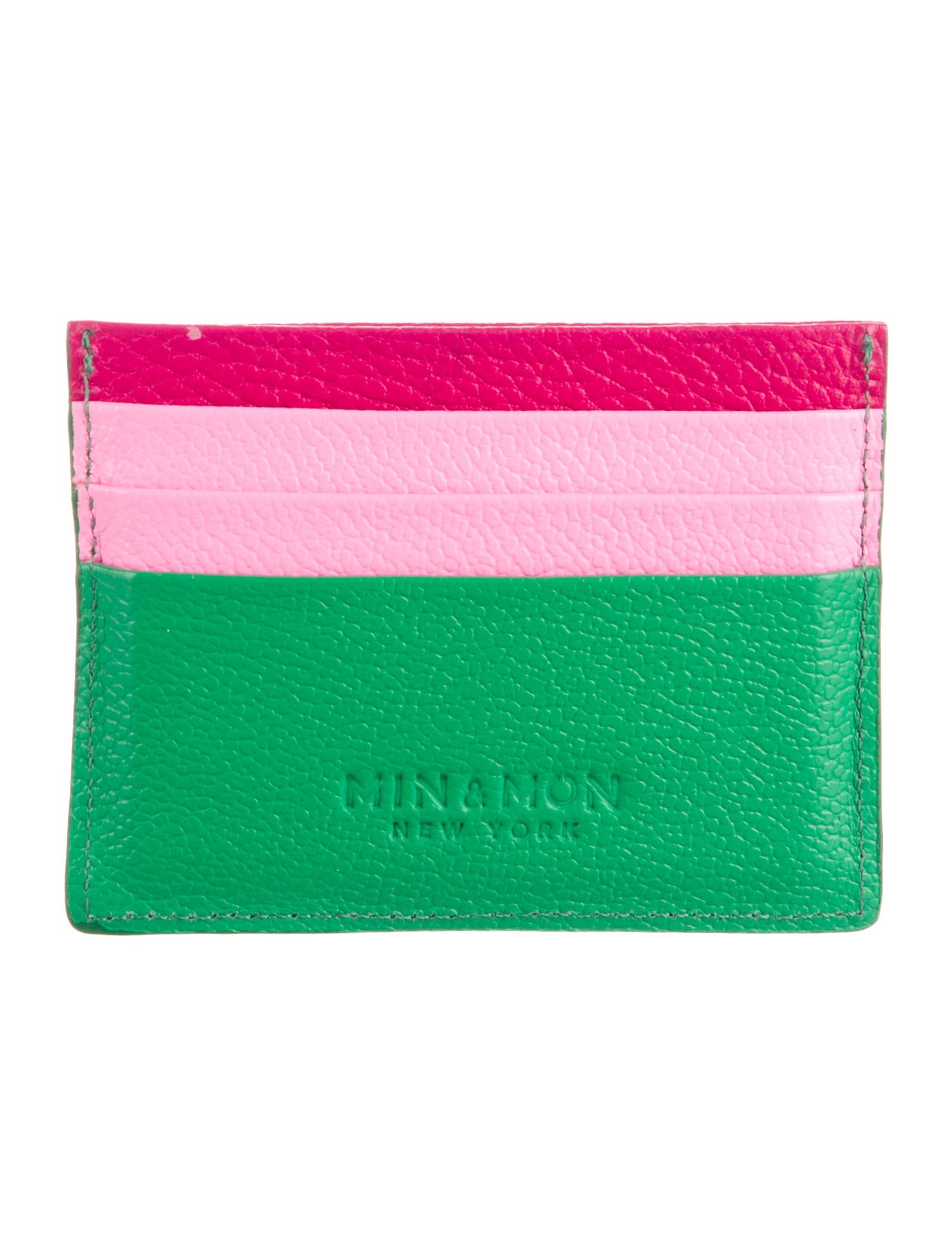 Min & Mon Leather Colorblock Pattern Card Holder