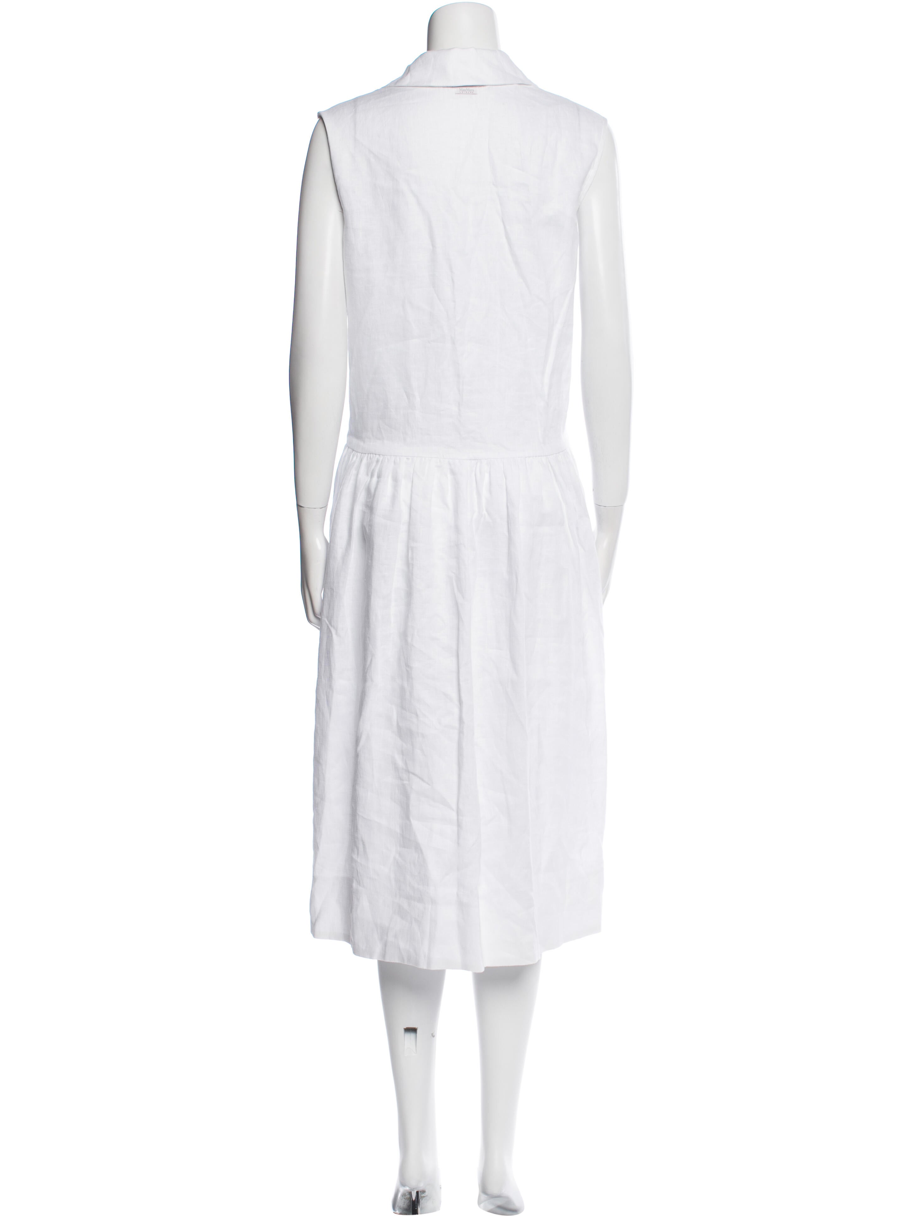 Max Mara Leisure Linen Long Dress - White Dresses, Clothing - WMMLE22989 |  The RealReal