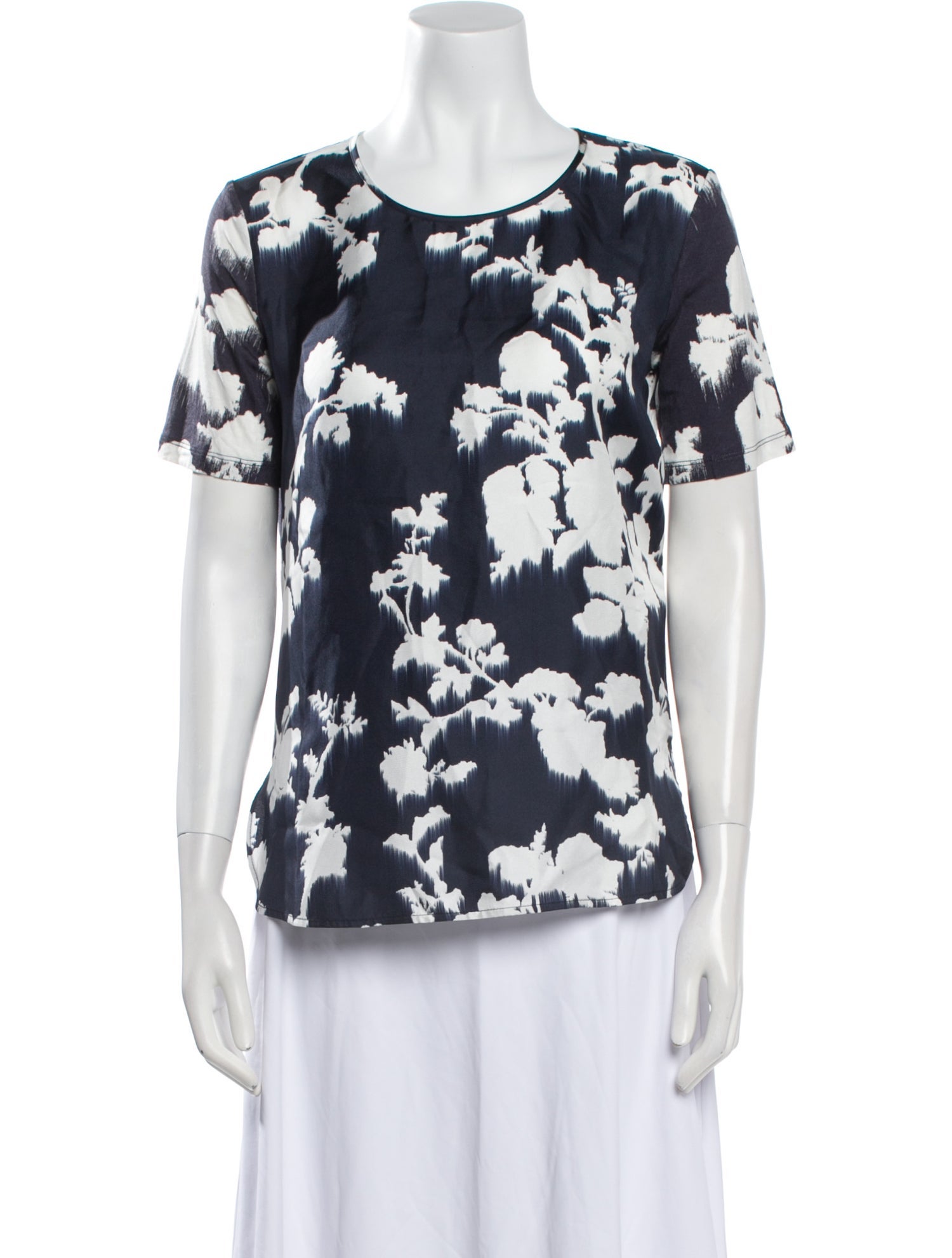 Max Mara Leisure Floral Print Crew Neck T-Shirt