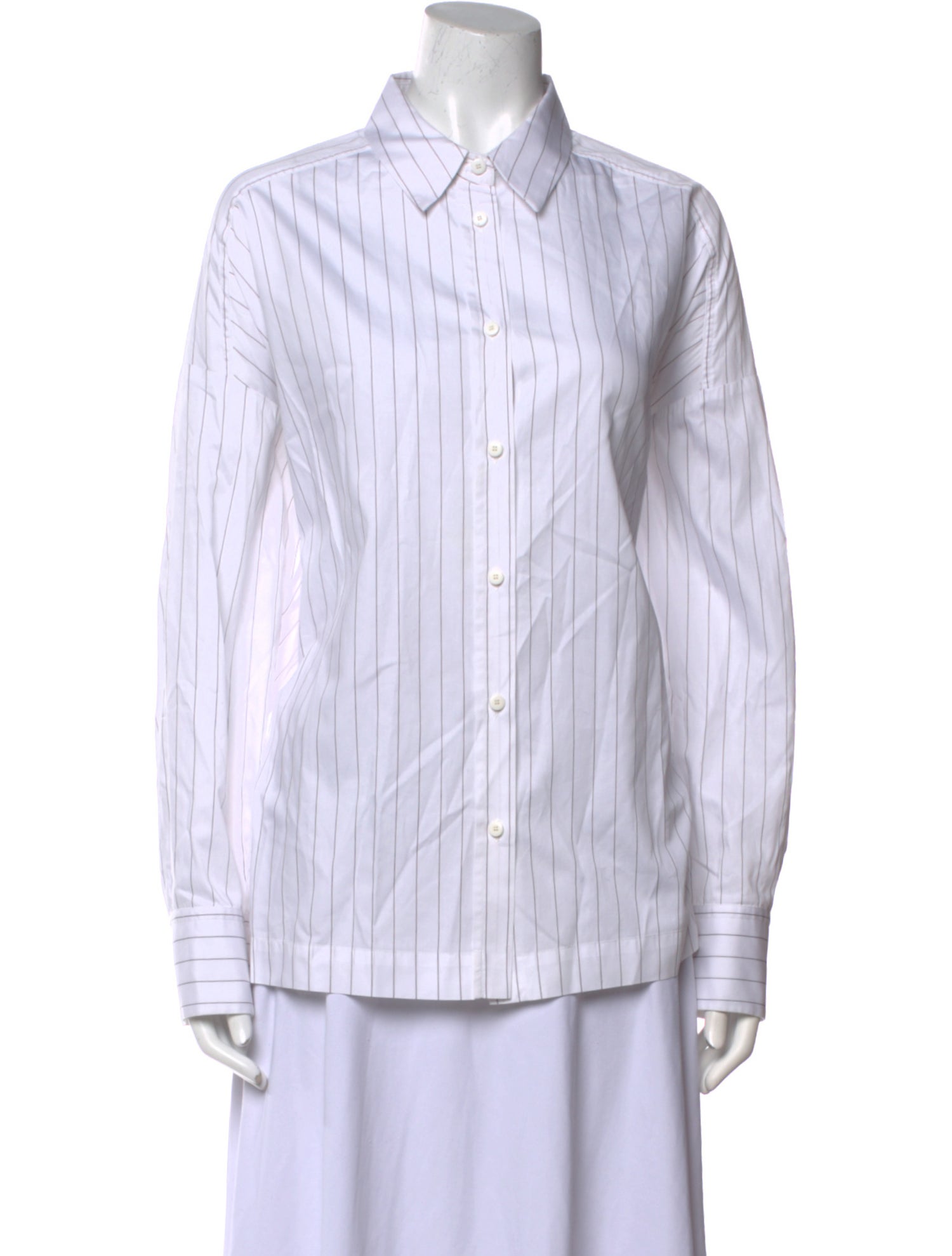 Max Mara Leisure Striped Long Sleeve Button-Up Top