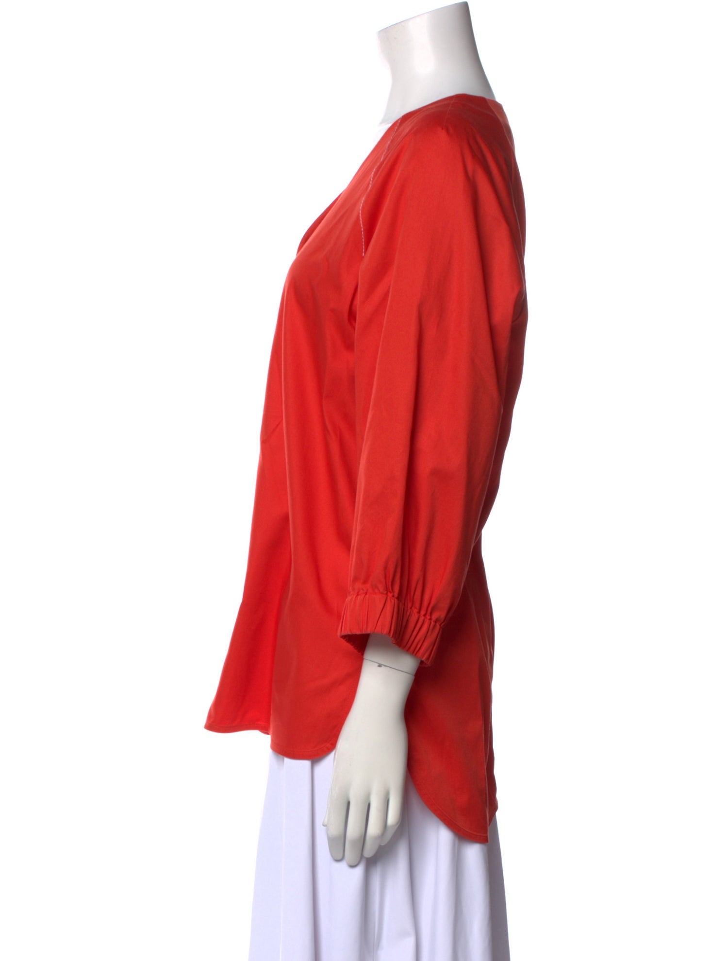 Max Mara Leisure V-Neck Three-Quarter Sleeve Blouse