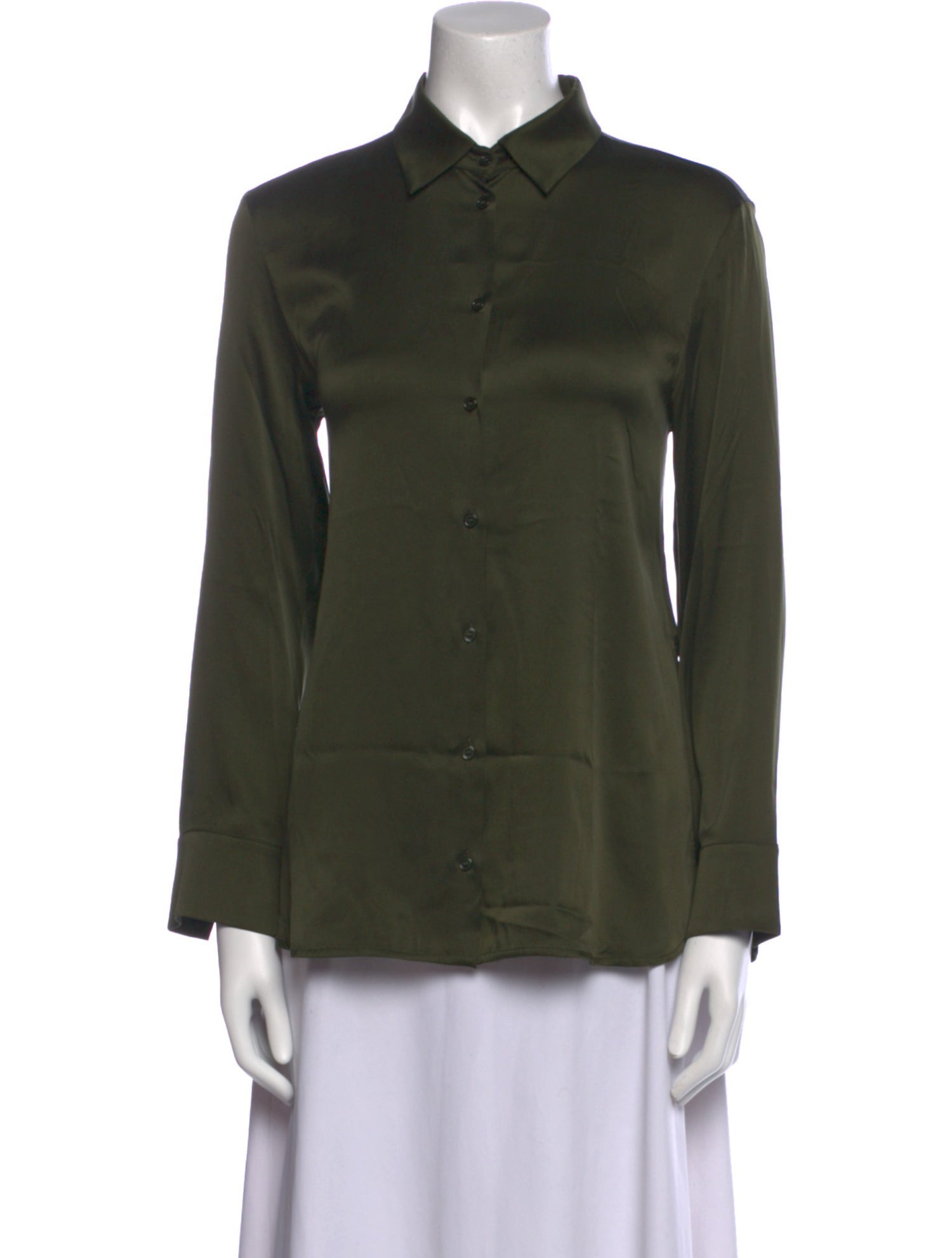 Max Mara Leisure Silk Long Sleeve Button-Up Top