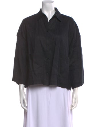 Max Mara Leisure Three-Quarter Sleeve Button-Up Top
