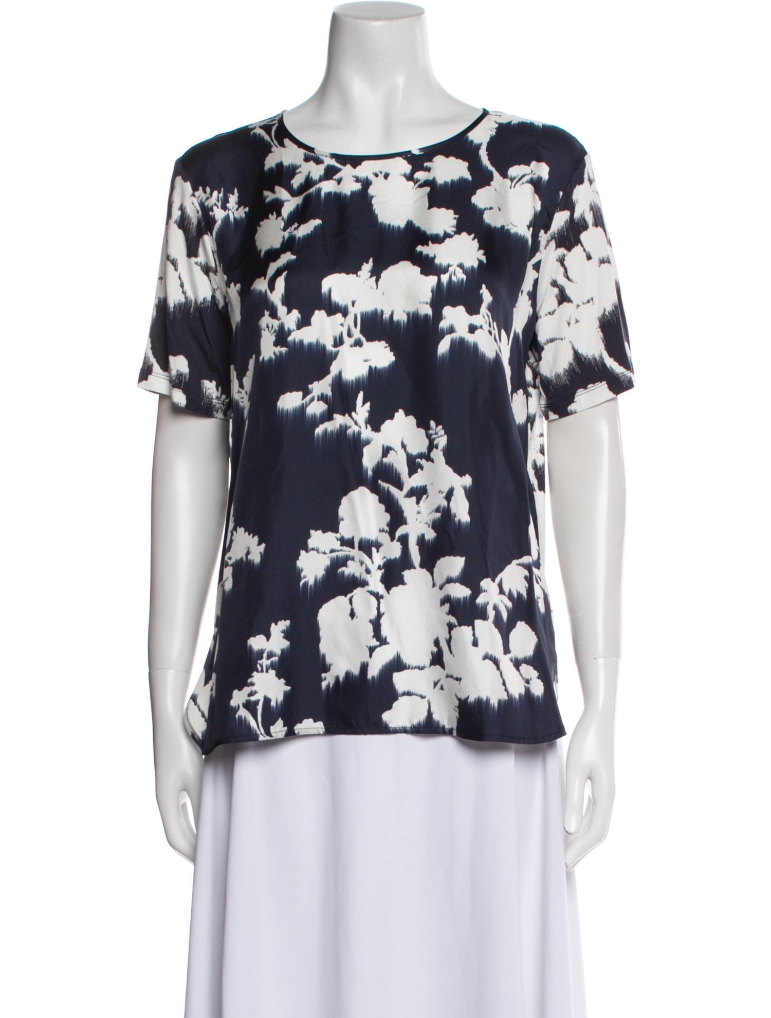 Max Mara Leisure Floral Print Scoop Neck T-Shirt