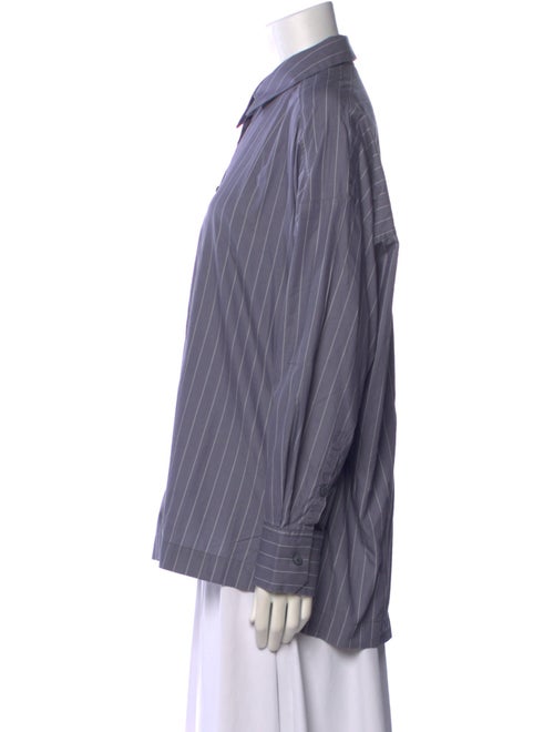 Max Mara Leisure Striped Long Sleeve Button-Up Top