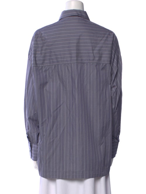 Max Mara Leisure Striped Long Sleeve Button-Up Top