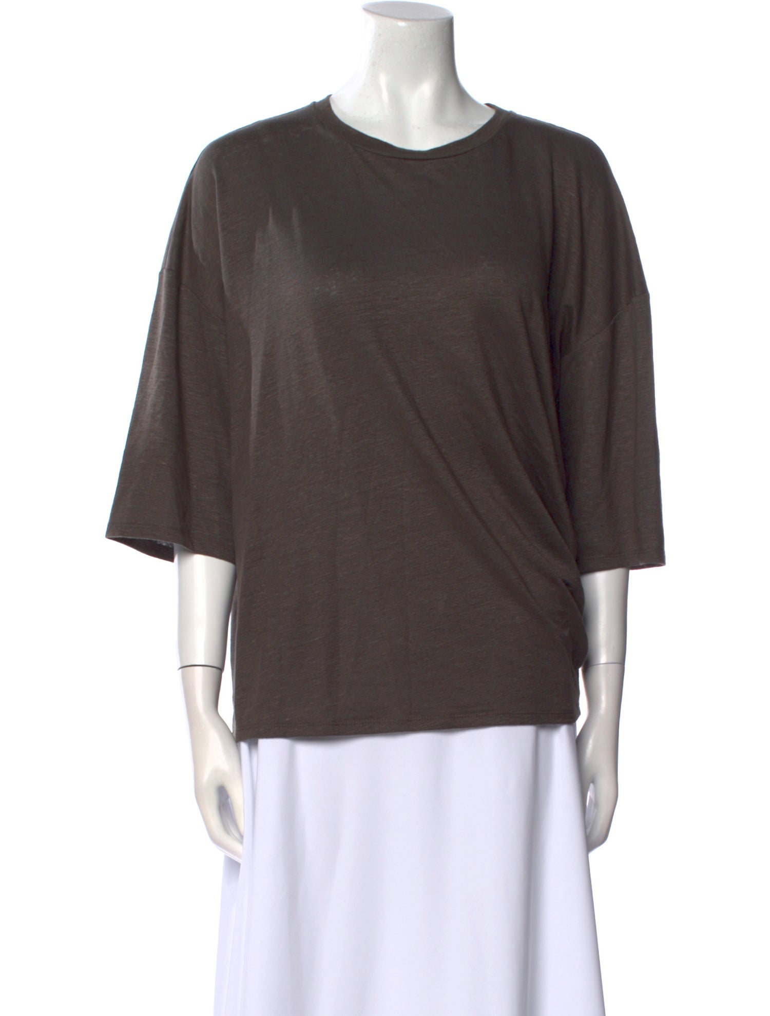 Max Mara Leisure Crew Neck Three-Quarter Sleeve T-Shirt