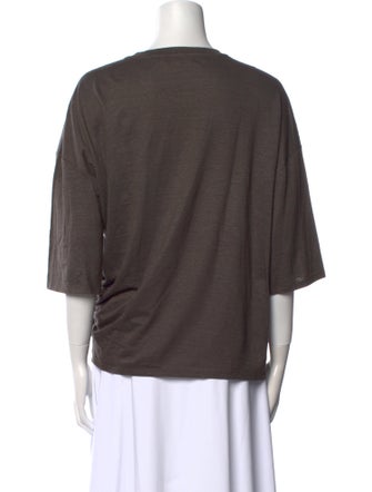 Max Mara Leisure Crew Neck Three-Quarter Sleeve T-Shirt
