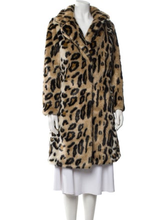 MME. Faux Fur Animal Print Faux Fur Coat