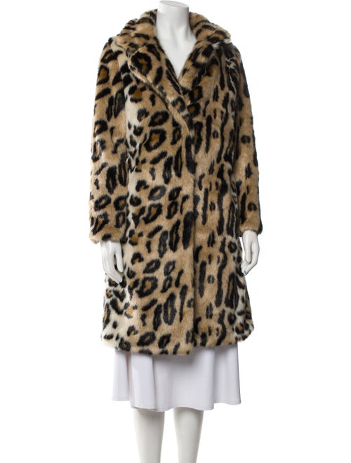 MME. Faux Fur Animal Print Faux Fur Coat