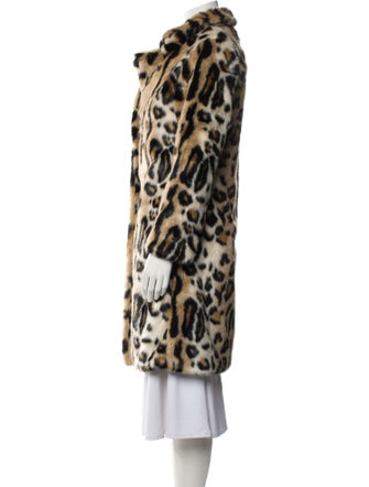 MME. Faux Fur Animal Print Faux Fur Coat