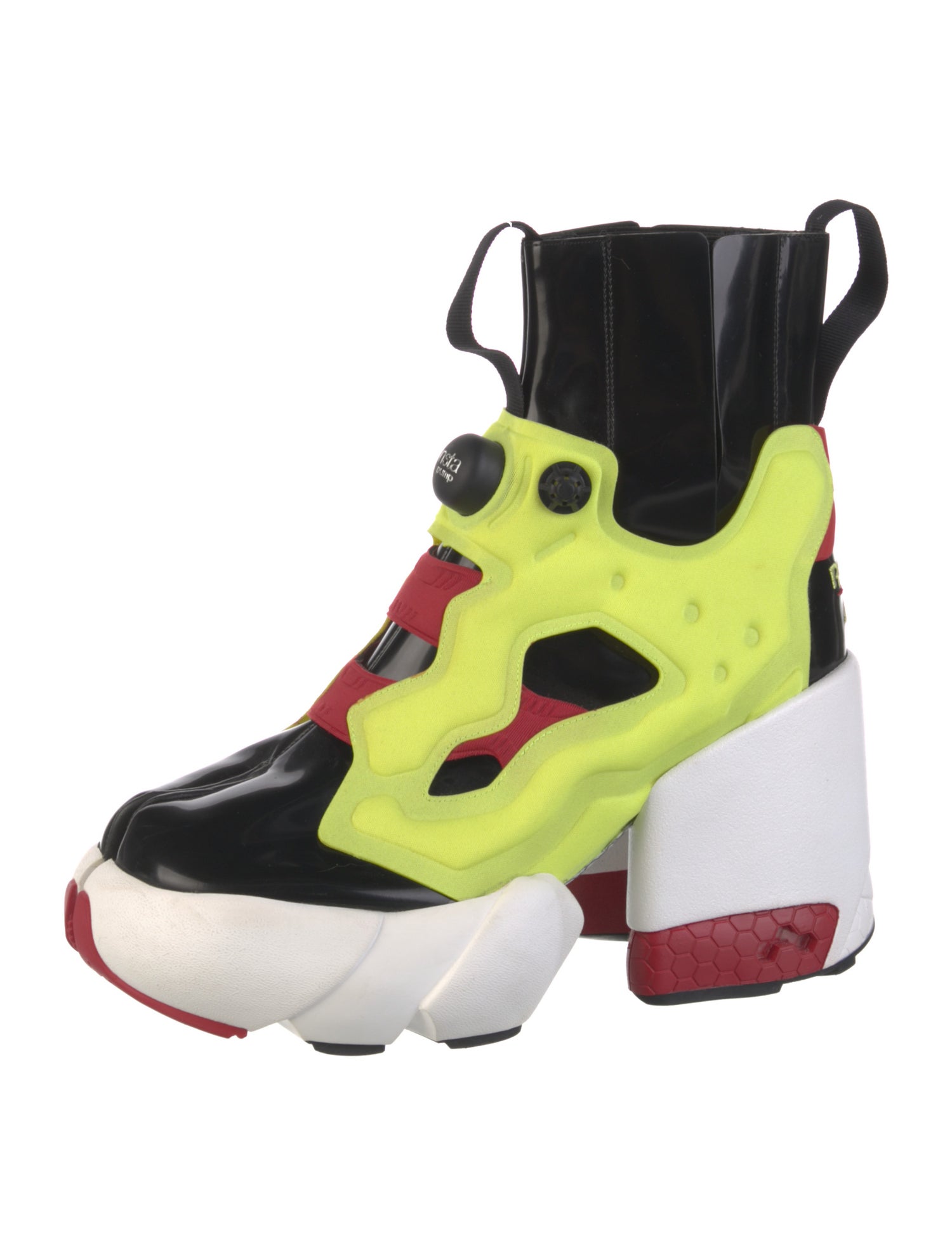 Maison Margiela x Reebok Leather Colorblock Pattern Lace-Up Boots