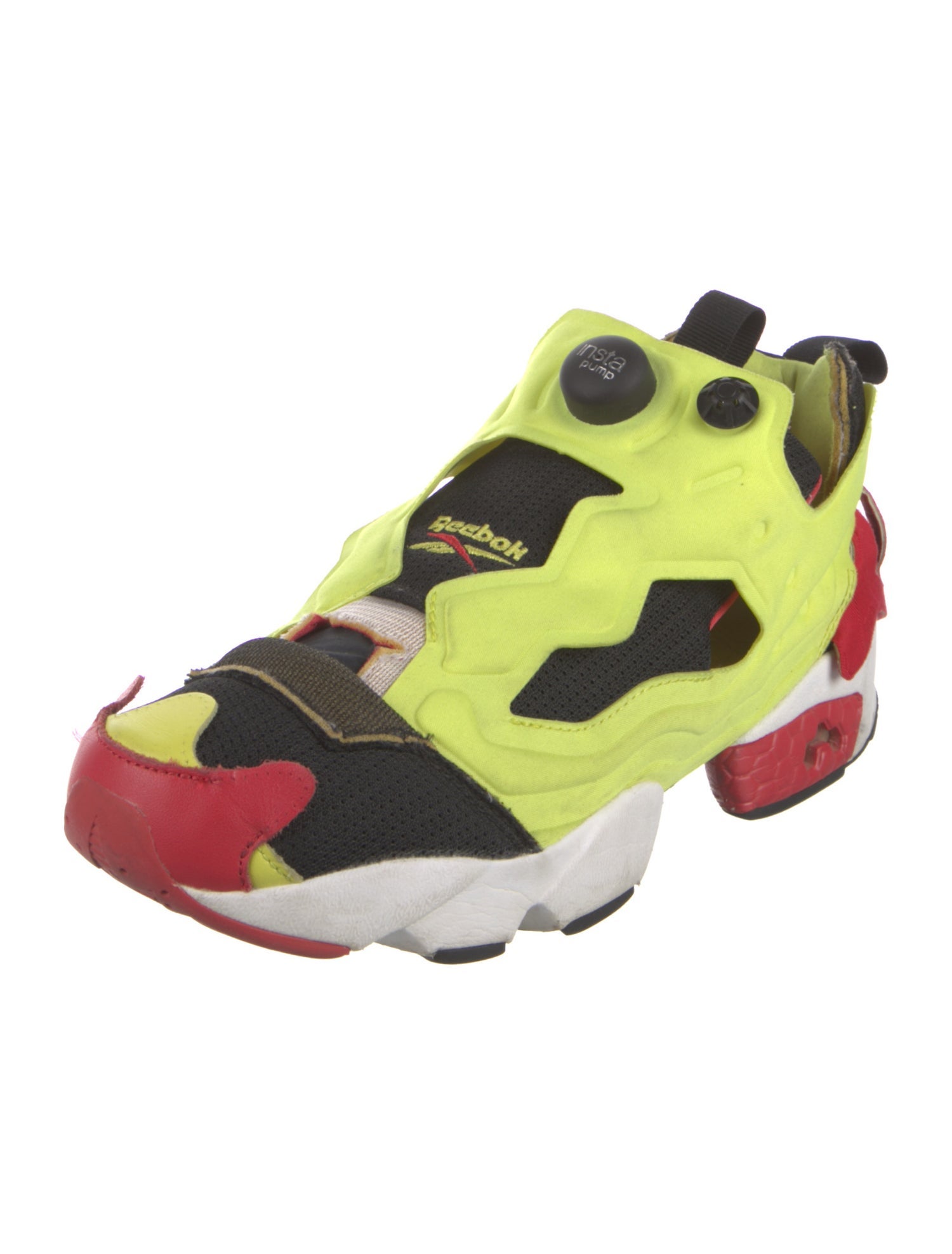 Maison Margiela x Reebok Leather Colorblock Pattern Athletic Sneakers