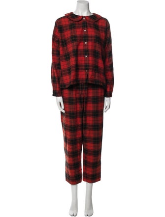 Maison Modulare Plaid Print Pant Set