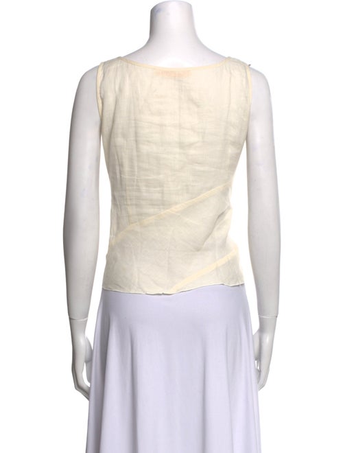 Mr & Mrs Macleod Linen Scoop Neck Crop Top