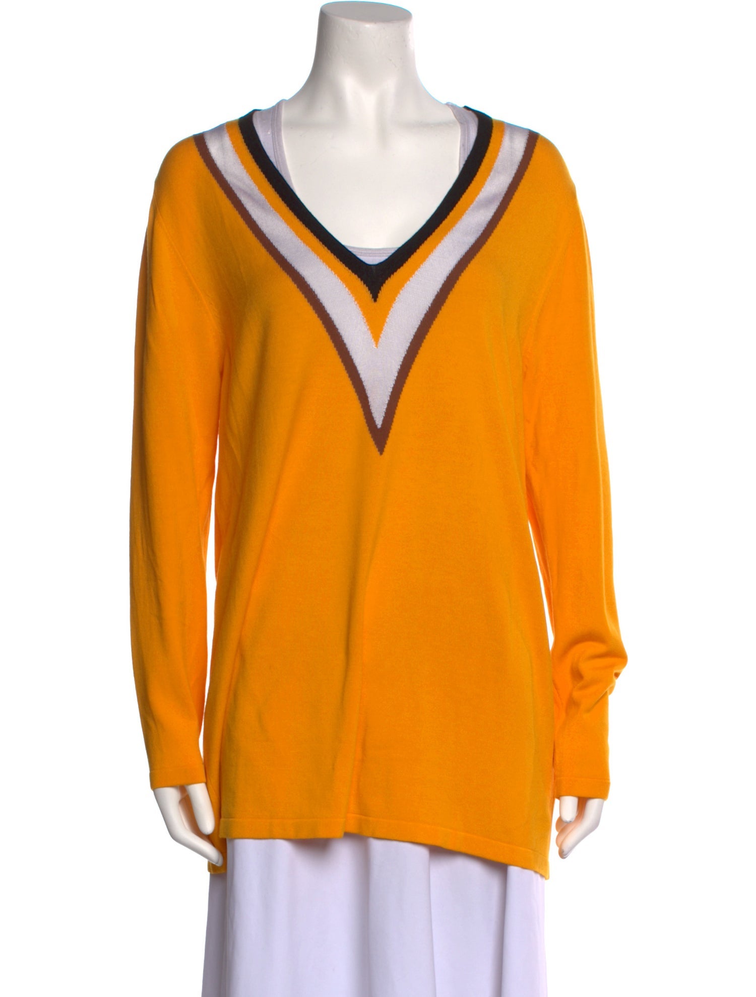 Marina Sport Striped V-Neck Sweater w/ Tags