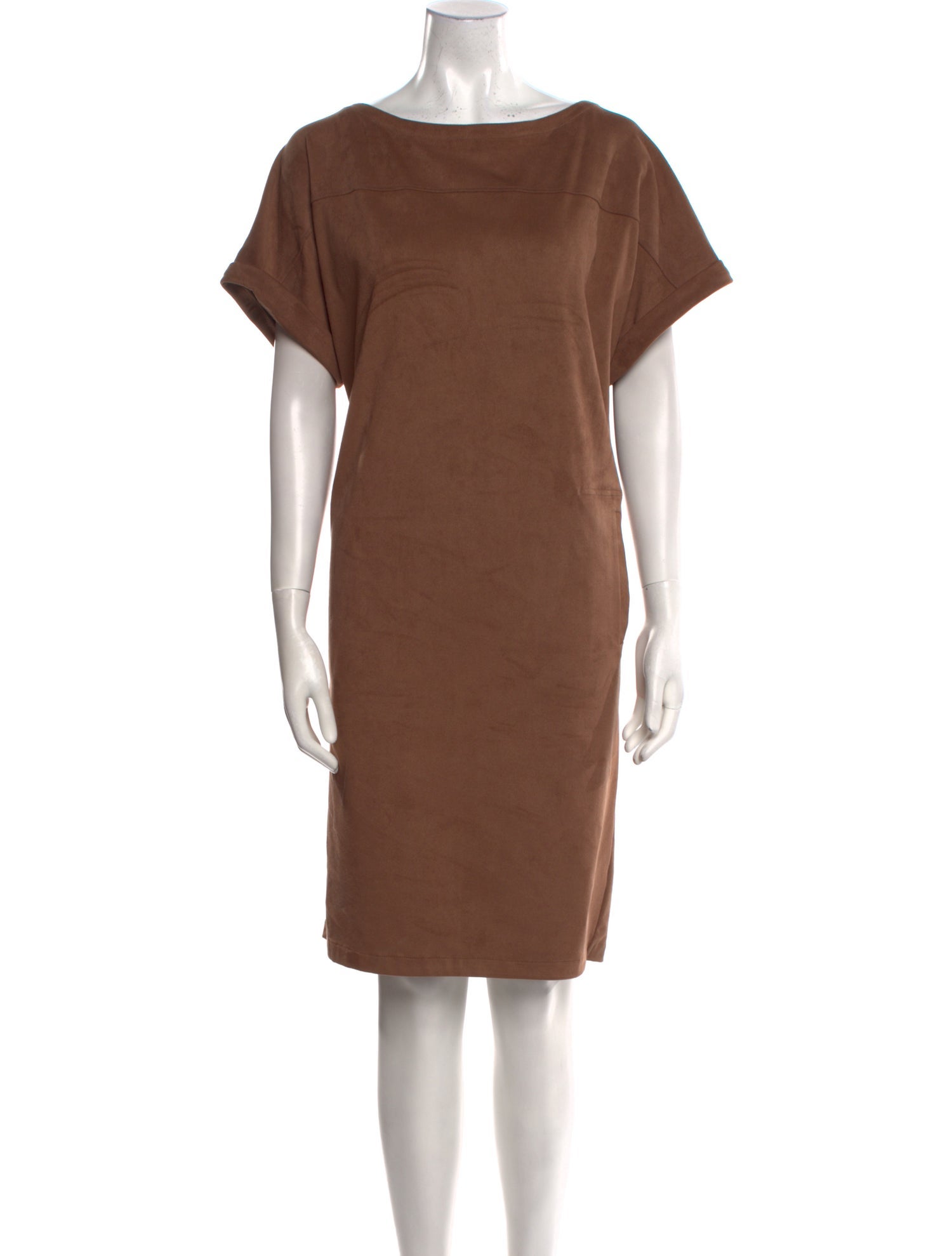 Marina Sport Bateau Neckline Knee-Length Dress