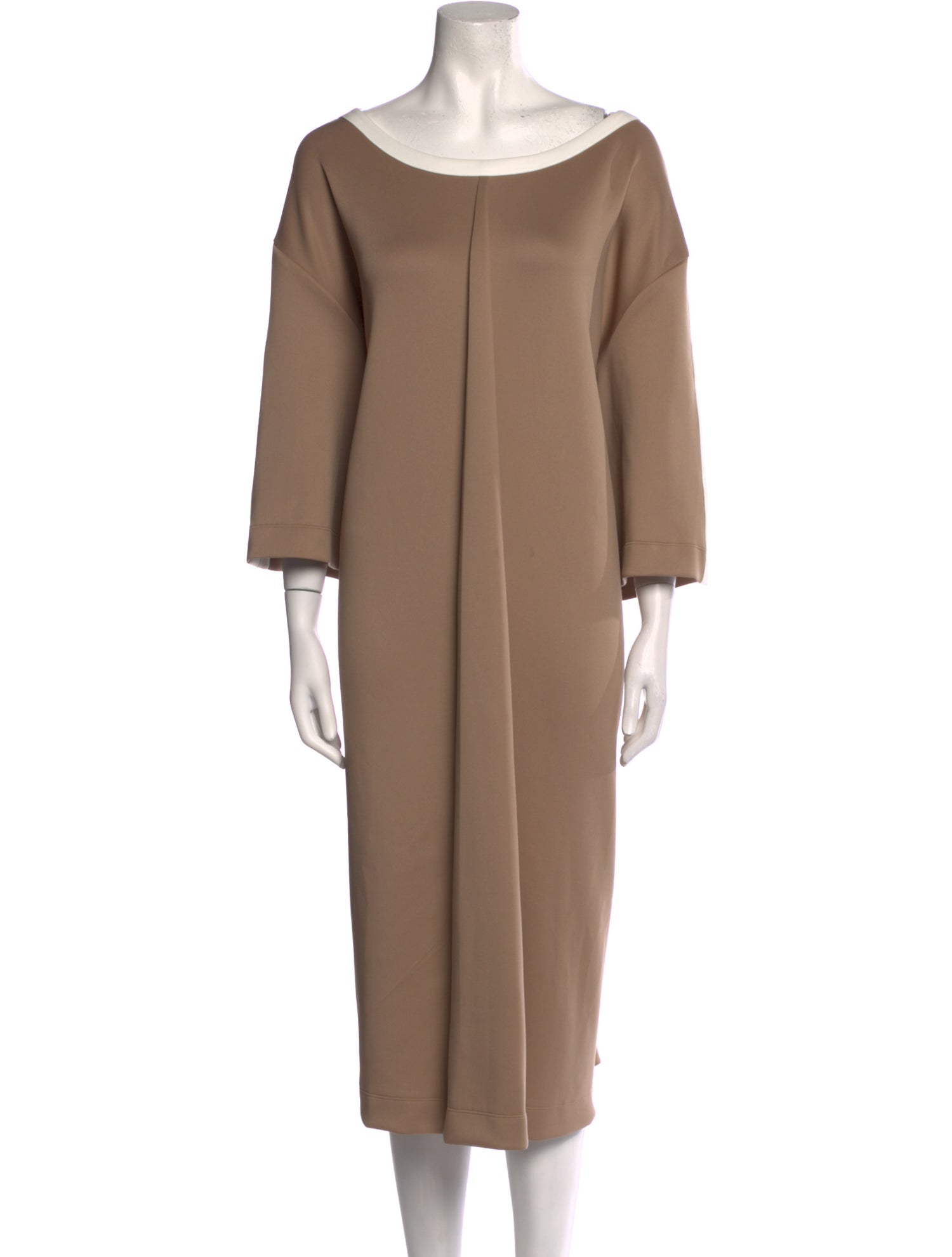 Marina Sport Bateau Neckline Midi Length Dress