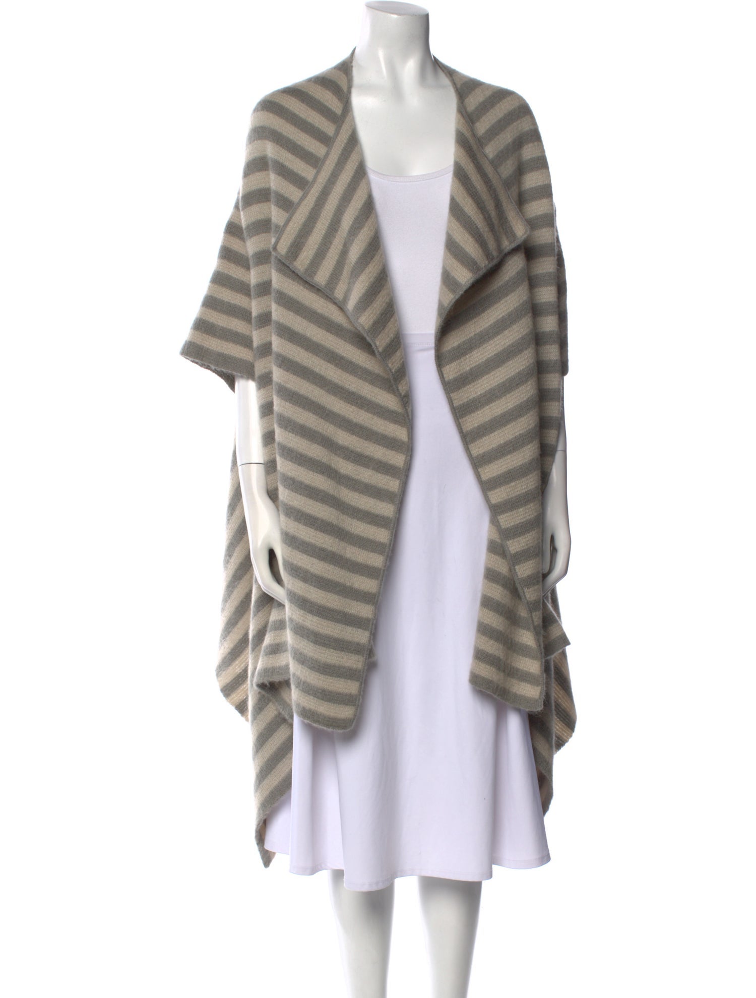 Marina Sport Striped Open Front Sweater