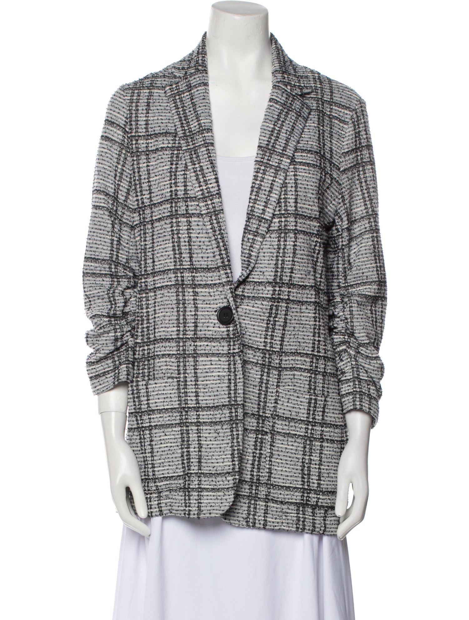 Max Mara Studio Plaid Print Blazer