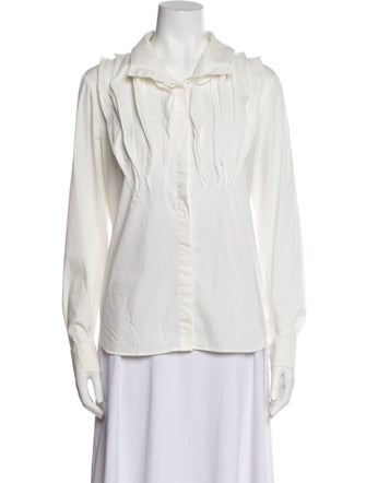 Max Mara Studio V-Neck Long Sleeve Blouse