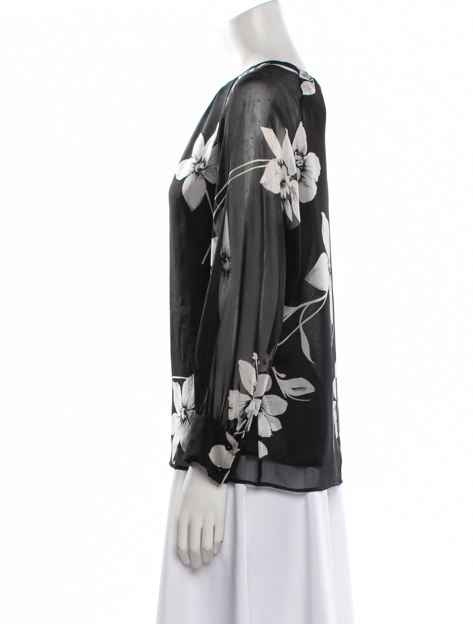 Max Mara Studio Silk Floral Print Blouse