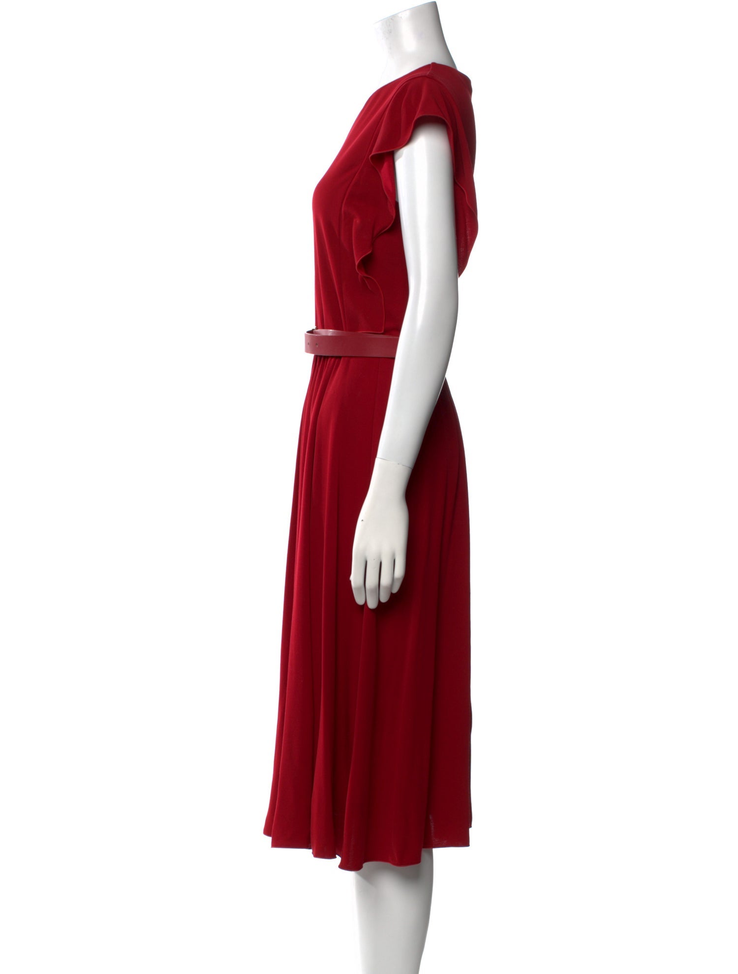 Max Mara Studio Crew Neck Midi Length Dress