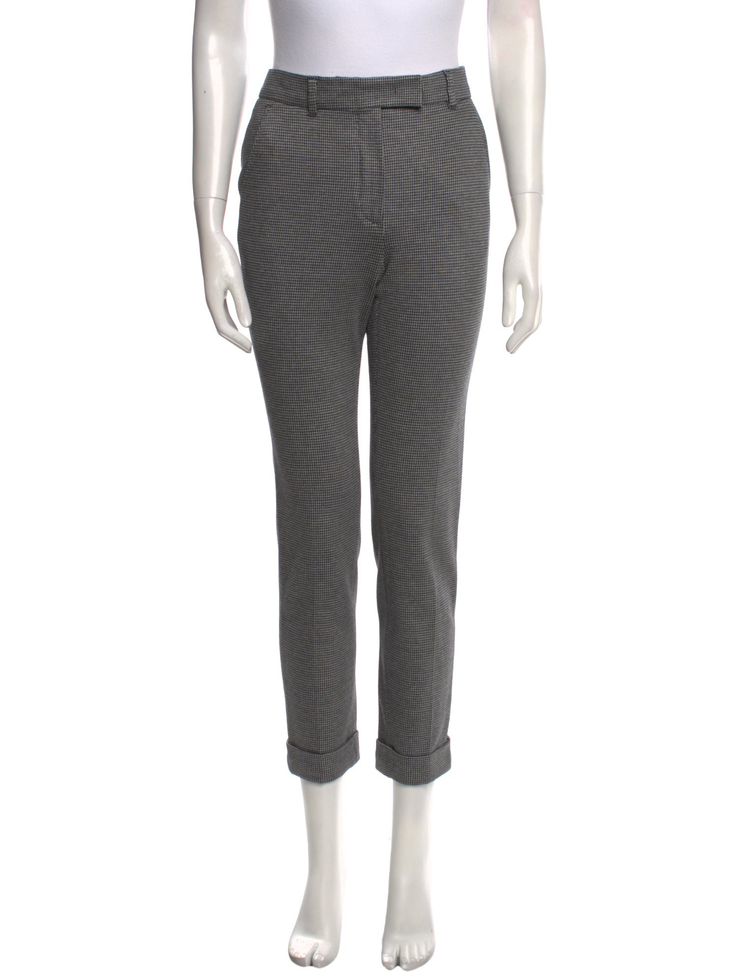 Max Mara Studio Plaid Print Straight Leg Pants