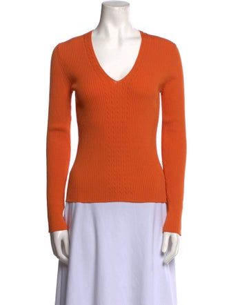 Max Mara Studio V-Neck Long Sleeve Top