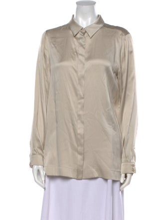 Max Mara Studio Long Sleeve Button-Up Top