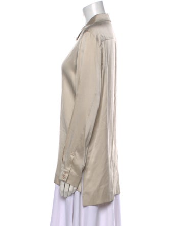 Max Mara Studio Long Sleeve Button-Up Top