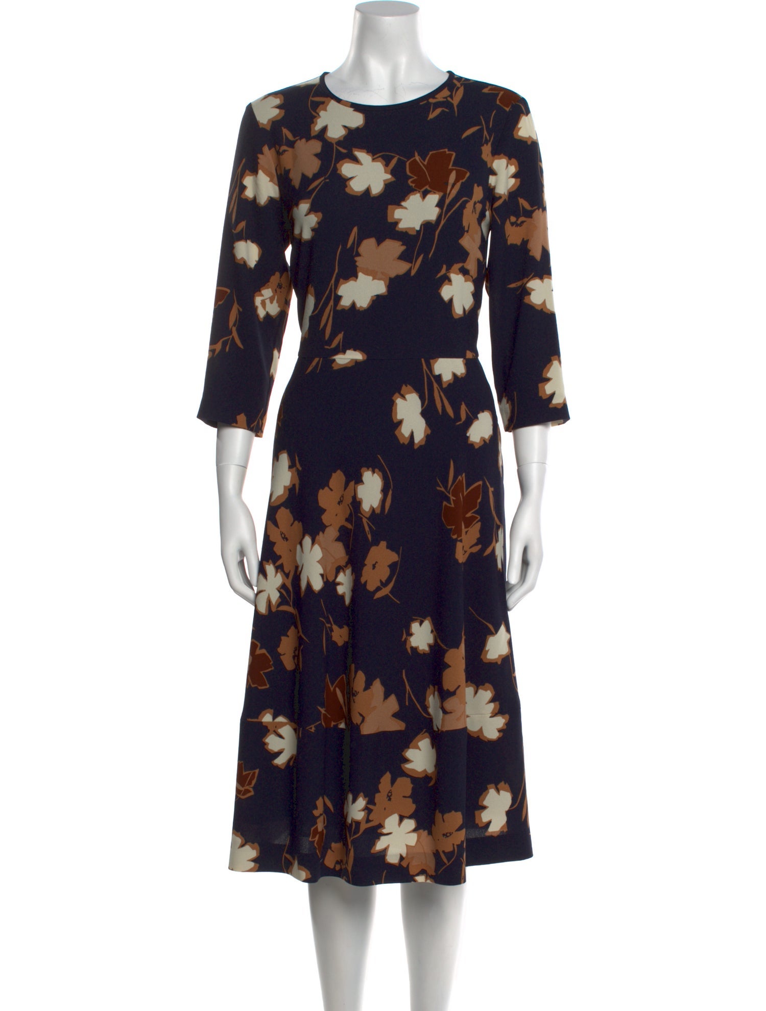 Max Mara Studio Floral Print Midi Length Dress