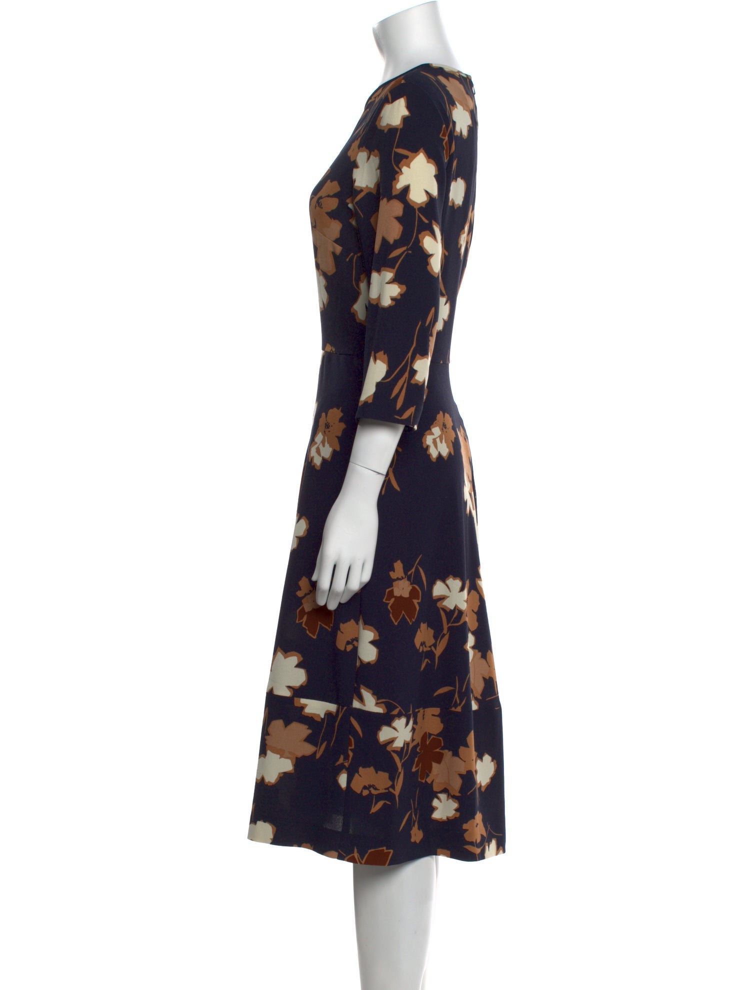 Max Mara Studio Floral Print Midi Length Dress
