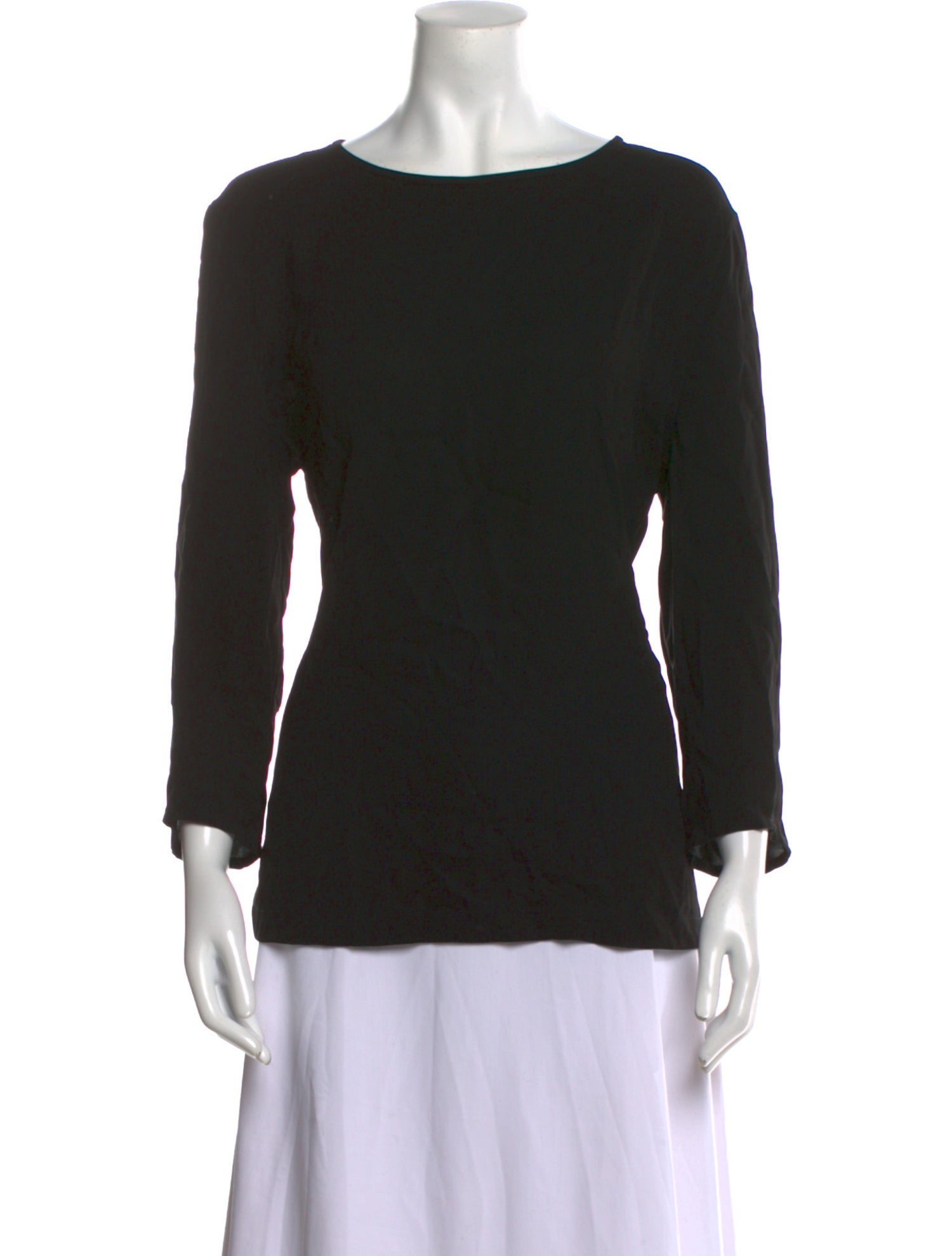 Max Mara Studio Scoop Neck Long Sleeve Top