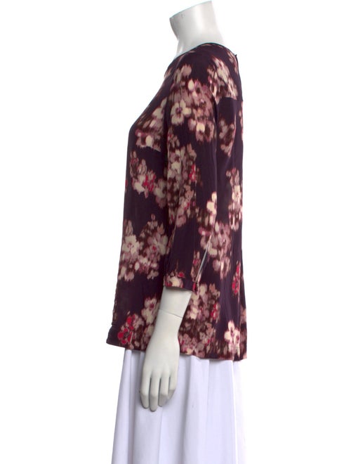 Max Mara Studio Silk Floral Print Blouse